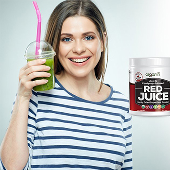 Girl Holding green juice