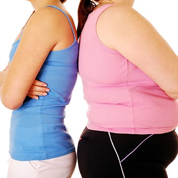 slim and fat women
