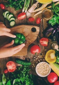 preparing vegan meal