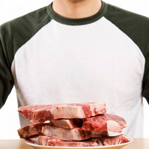 Man with meat
