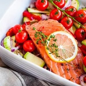 Fish Meat and Fruits