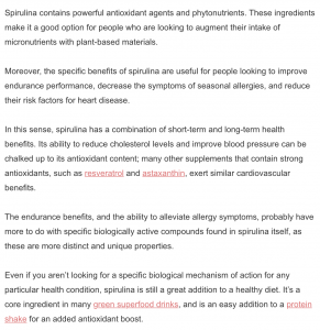 spirulina ingredients