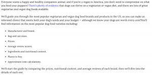 vegan dog food ingredients