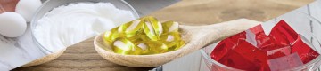 egg whites, fish oil, gelatin