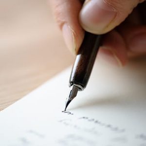script writing with pen