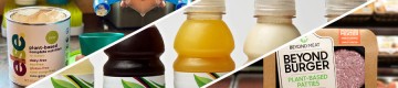 powder drink, juice, vegan meat