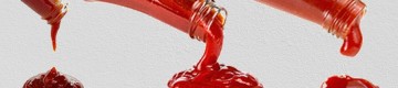 3 different kinds of ketchup pouring