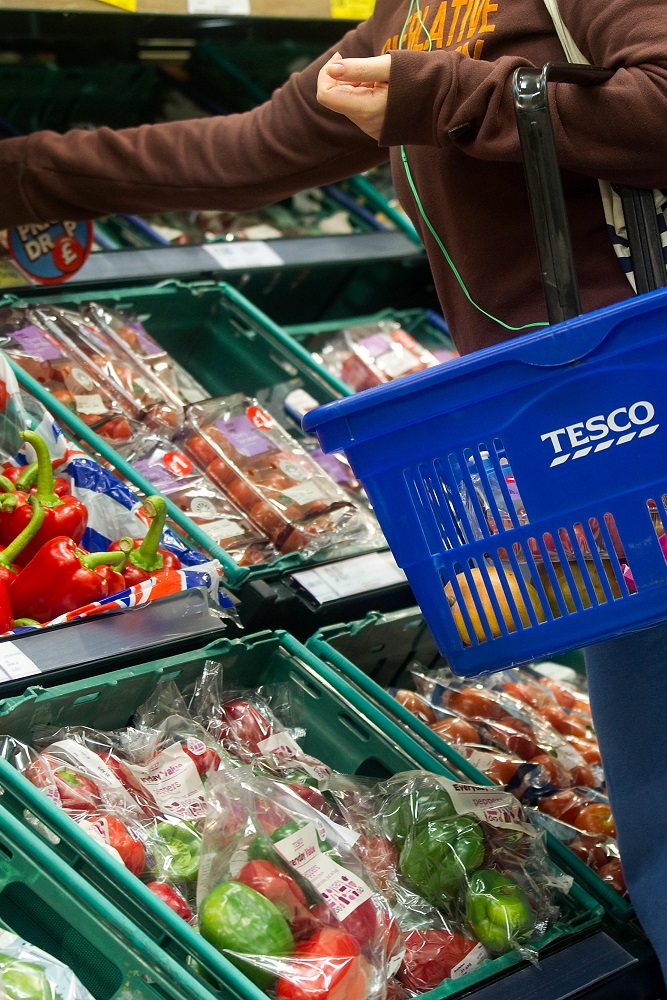 Range of vegetarian products at Tesco