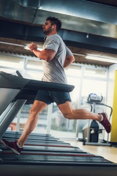 running on a treadmill