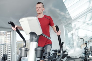 man on elliptical